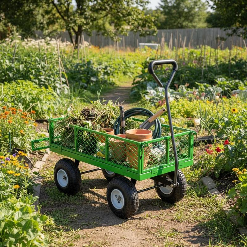 Heavy Equipment Work - Steel Garden Cart 680 Lbs For