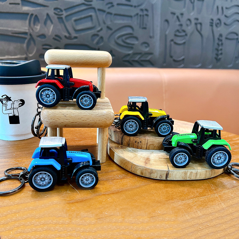 Heavy Equipment Key Ring - Model Simulation Mini Car Tractor Skidding