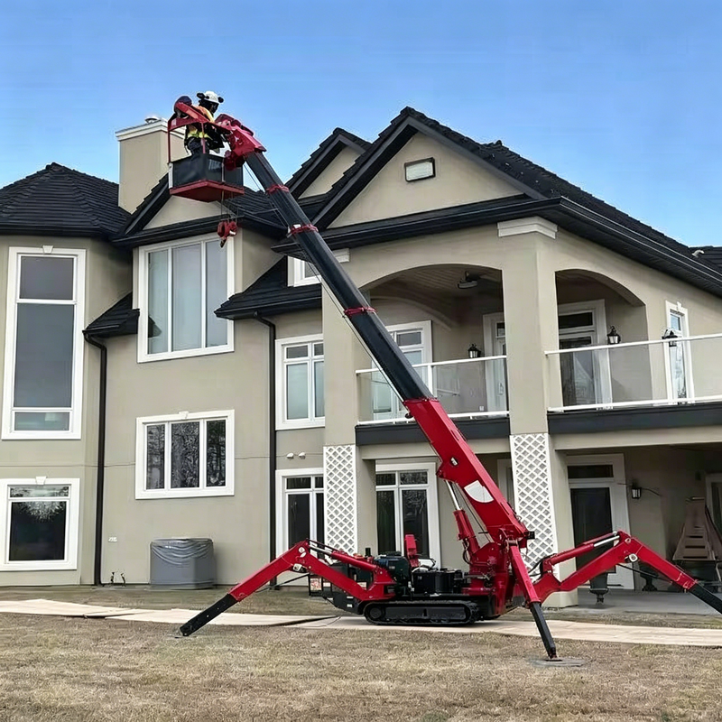 Spider Crane Mini Spider Crane - مراجعة Compact Crawler Boom Lift وسعره