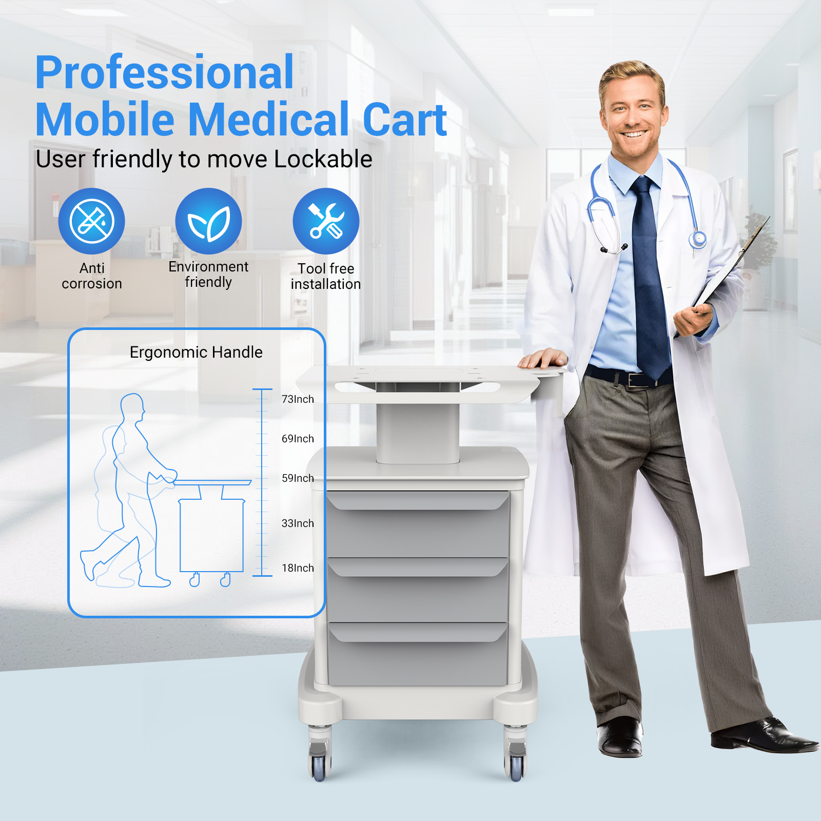 Medical Mobile Trolley Cart Ro - مراجعة Heavy Equipment Management وسعره