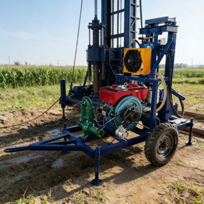 120m Max Depth Tire-Type Small - مراجعة Heavy Equipment Drilling Rig وسعره