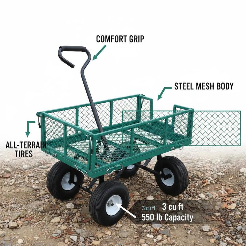 Iron Utility Wagon 34 x 18 Inc - مراجعة Heavy Equipment Work وسعره
